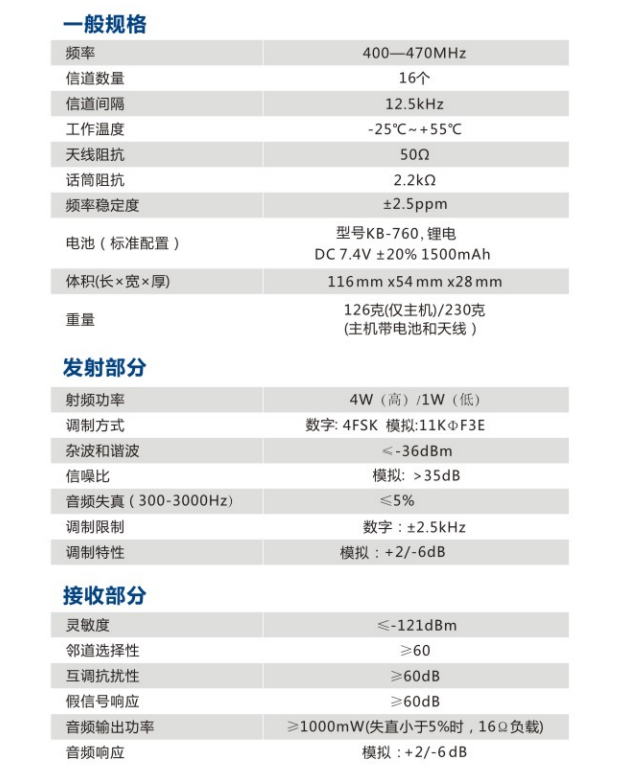 科立讯S765商业对讲机